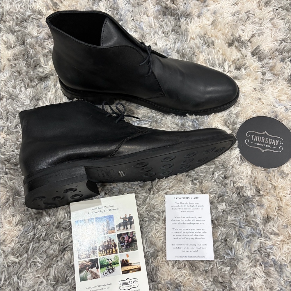 Thursday Boot Company Leather Black Chukka Boots Size 9 - Picture 5 of 7
